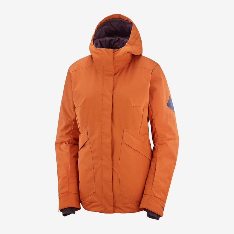 Salomon Snow Rebel Ski Jackets Brown | DCLG-09245