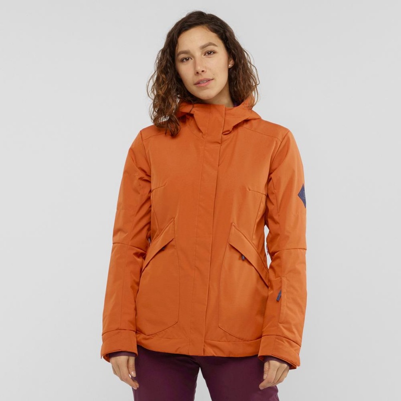 Salomon Snow Rebel Ski Jackets Brown | DCLG-09245