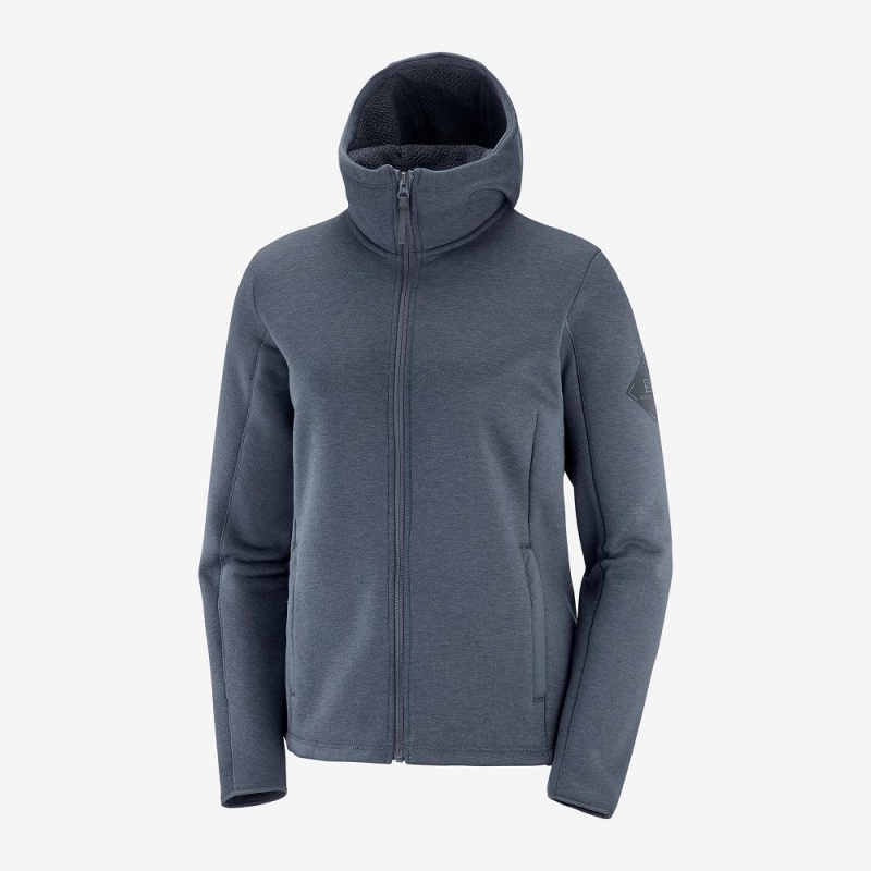 Salomon Snowshelter Fleece Hoodie W Ski Jackets Gray | OPKJ-08627