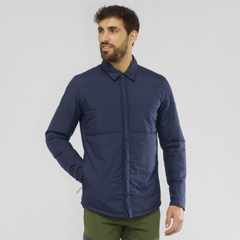 Salomon Snowshelter Insulated Shirt M Jacket Navy | SJZG-31407