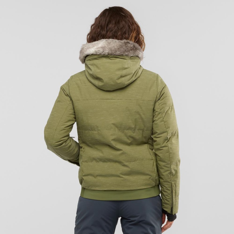 Salomon Snuggly Warm Jacket W Ski Jackets Green | HBZU-71954