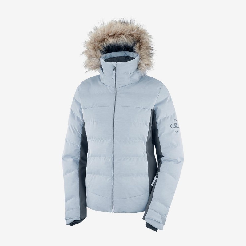 Salomon Stormcozy Ski Jackets Blue | GJXZ-42618