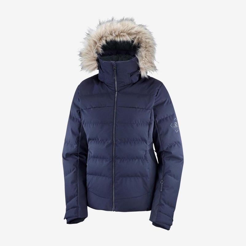 Salomon Stormcozy Ski Jackets Navy | SZWN-45910