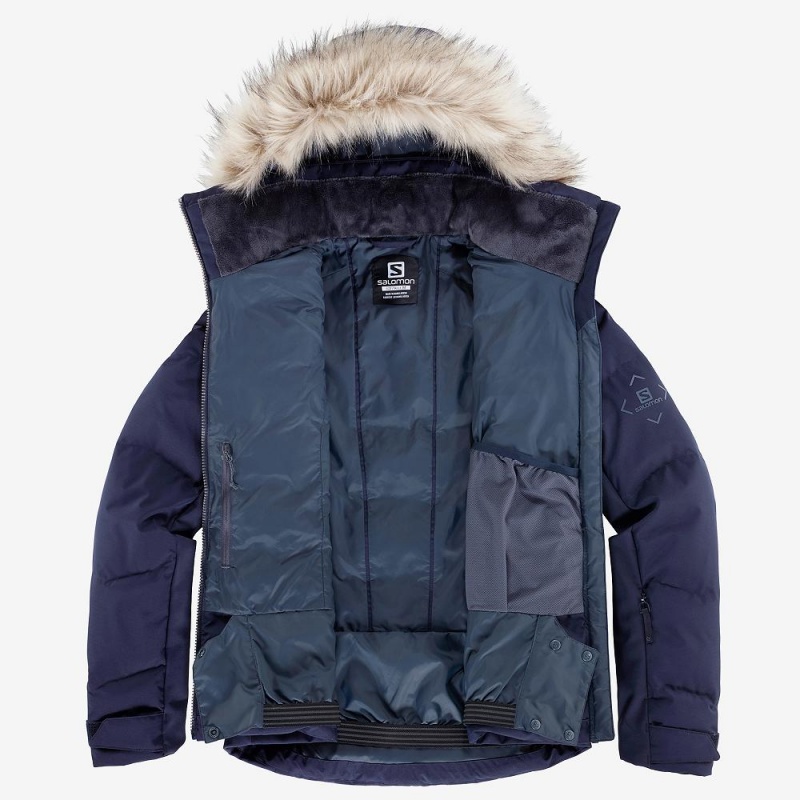 Salomon Stormcozy Ski Jackets Navy | SZWN-45910