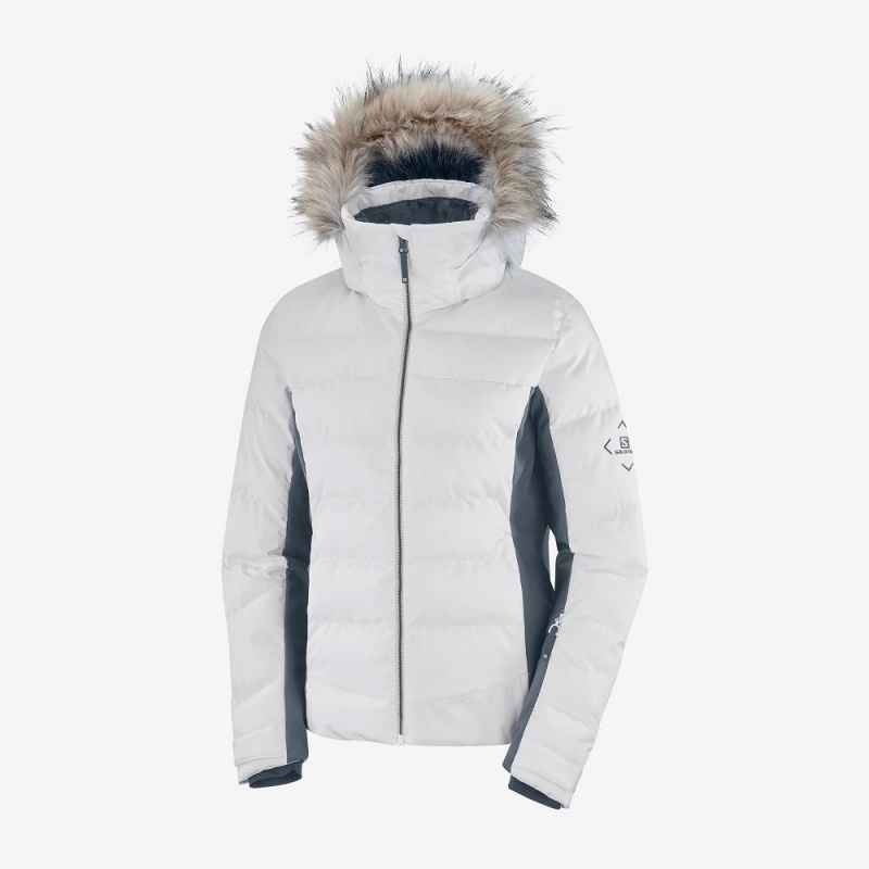 Salomon Stormcozy Ski Jackets White | XQGP-41062