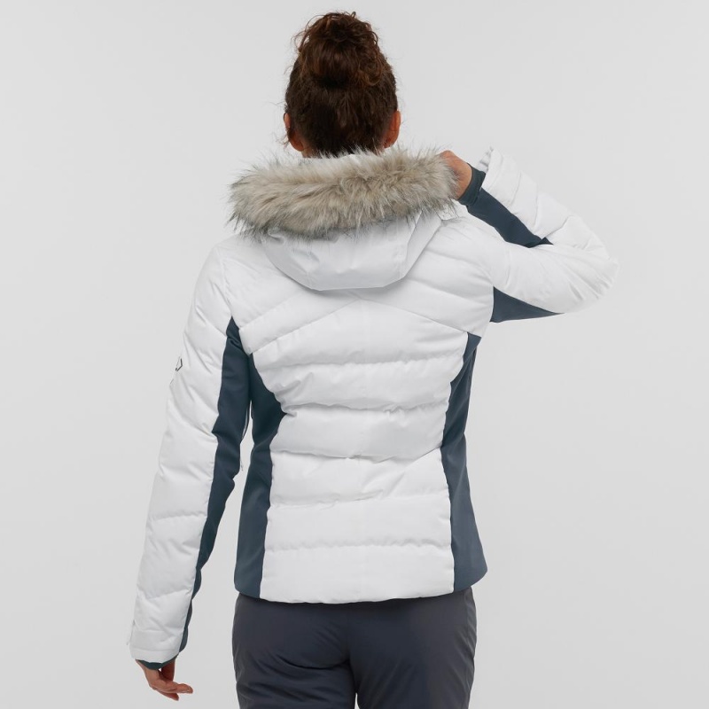 Salomon Stormcozy Ski Jackets White | XQGP-41062