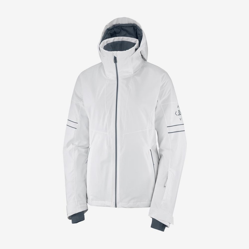 Salomon The Brilliant Jacket W Ski Jackets White | SMYV-08495