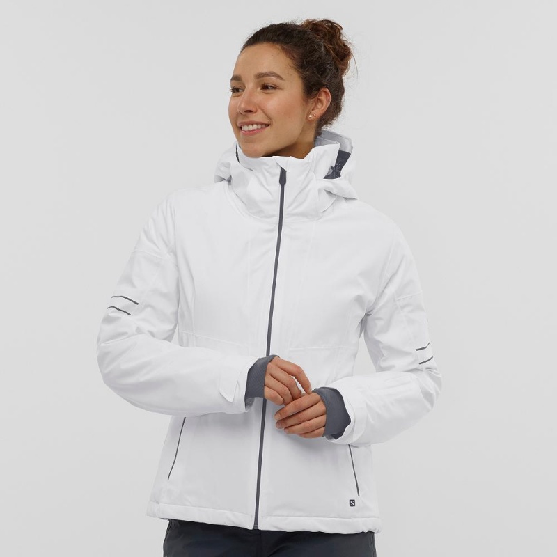 Salomon The Brilliant Jacket W Ski Jackets White | SMYV-08495