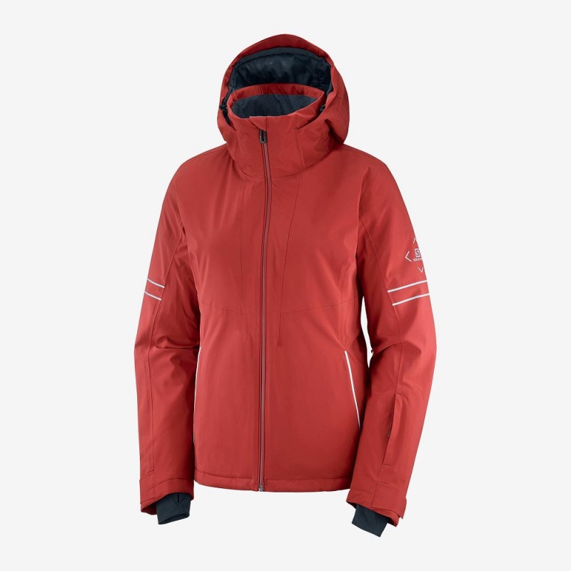 Salomon The Brilliant Jacket W Ski Jackets Red | FKYV-27390