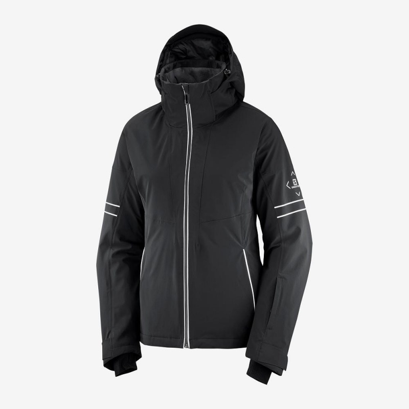 Salomon The Brilliant Jacket W Ski Jackets Black | UXRZ-69308