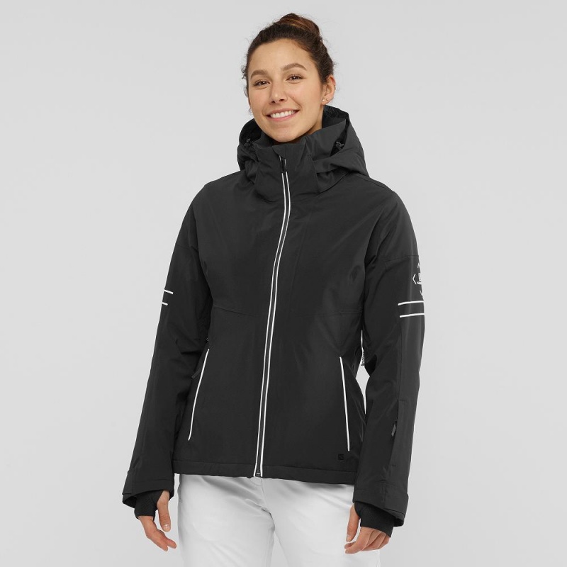 Salomon The Brilliant Jacket W Ski Jackets Black | UXRZ-69308