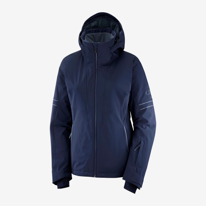 Salomon The Brilliant Jacket W Ski Jackets Navy | CHKG-36147