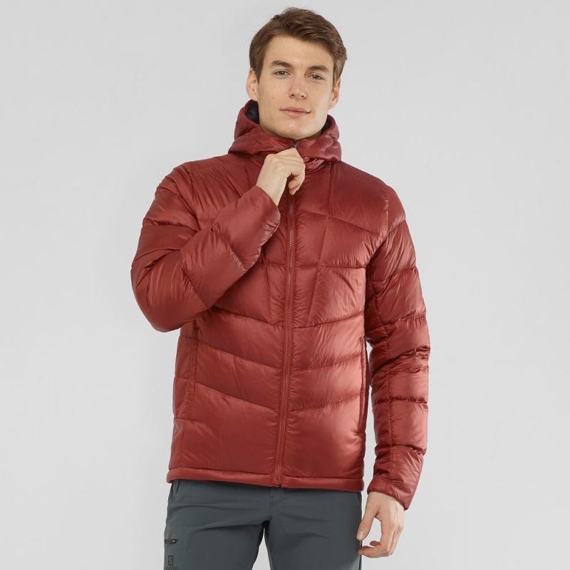 Salomon Transition Down Hoodie M Jacket Red | TQJH-95348