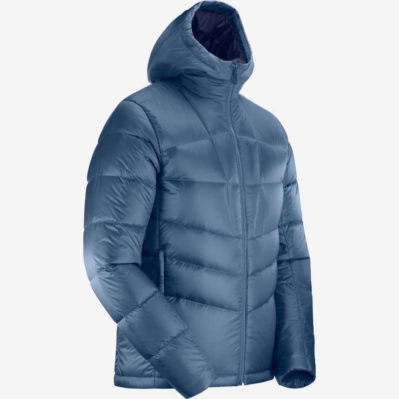 Salomon Transition Down Hoodie M Jacket Navy | AUKH-38041