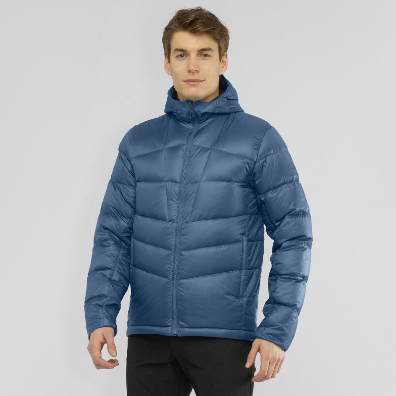 Salomon Transition Down Hoodie M Jacket Navy | AUKH-38041