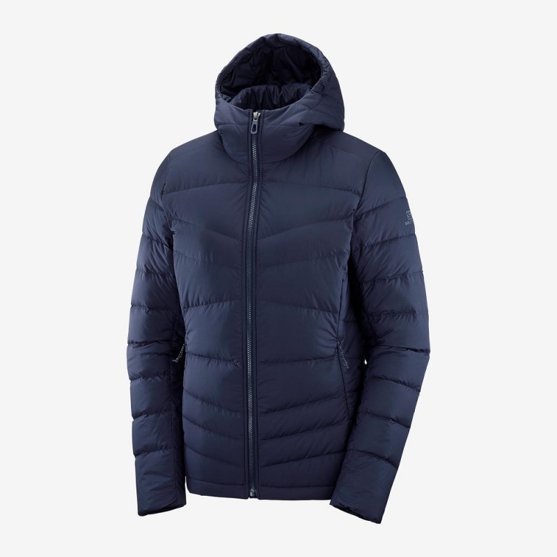 Salomon Transition Down Hoodie W Jacket Navy | NPGQ-21538