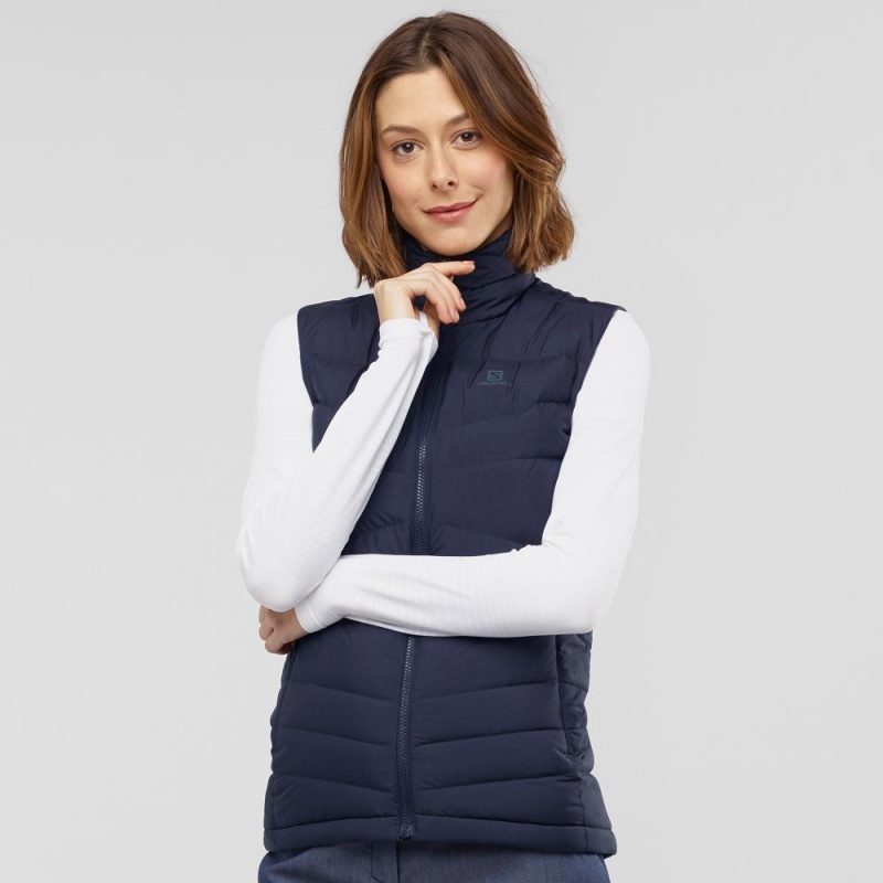 Salomon Transition Down Vest W Jacket Navy | GYLV-47219