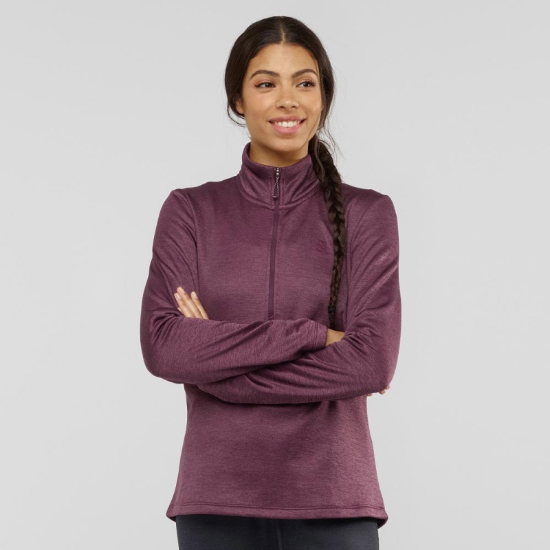 Salomon Transition Half Zip W Ski Jackets Purple | UVZQ-58642