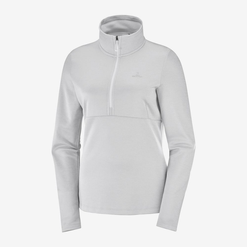 Salomon Transition Half Zip W Ski Jackets White | IQEZ-70849