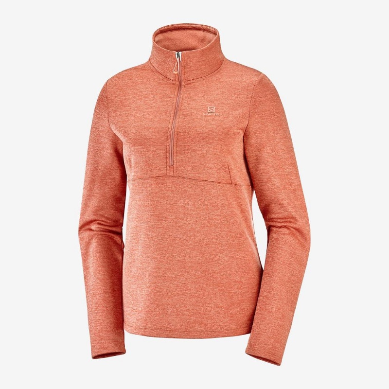 Salomon Transition Half Zip W Ski Jackets Orange | DYGV-39827