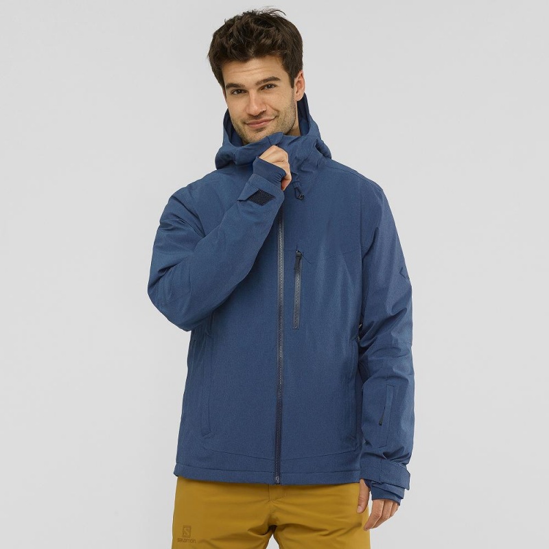 Salomon Untracked Ski Jackets Navy | KWLI-64819