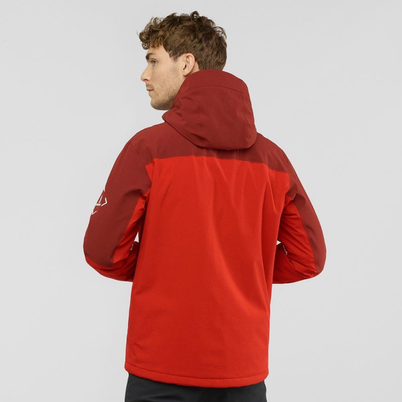 Salomon Untracked Ski Jackets Red | UKXL-23987