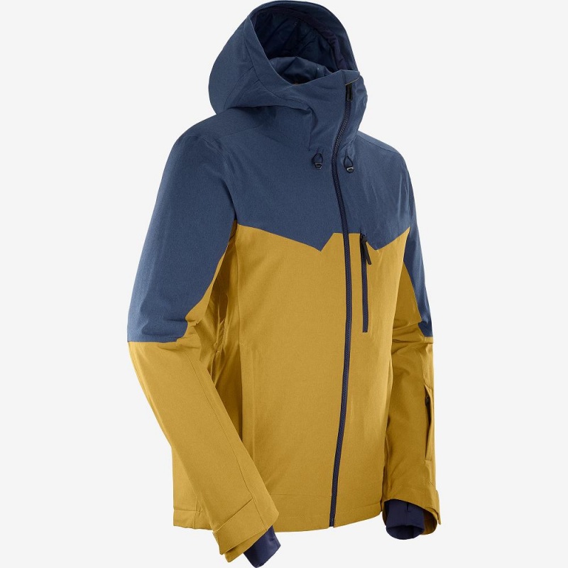 Salomon Untracked Ski Jackets Yellow | XRBU-87639