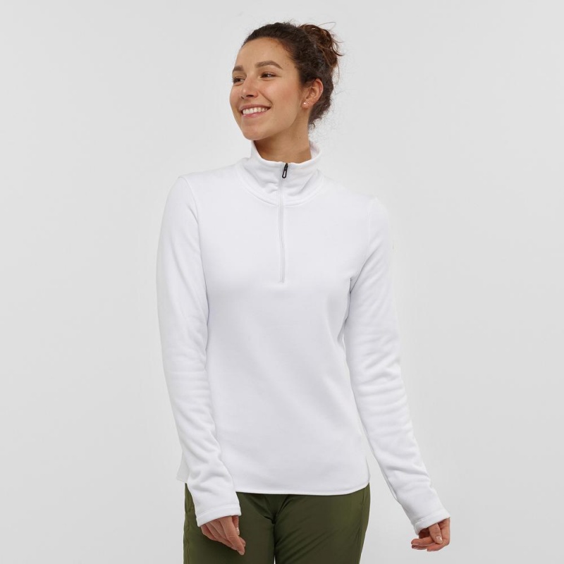 Salomon Warm Ambition Half Zip W Ski Jackets White | PWQF-60853