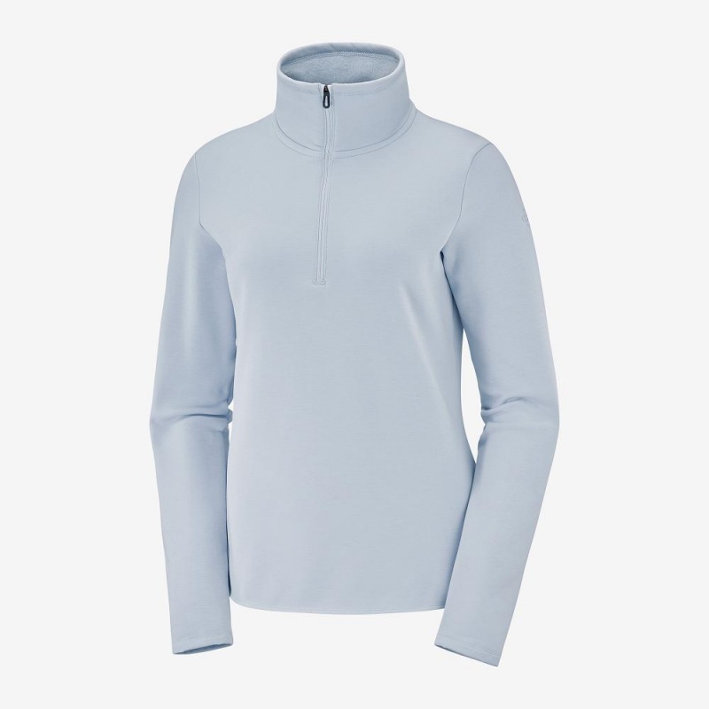 Salomon Warm Ambition Half Zip W Ski Jackets Blue | URNQ-83102