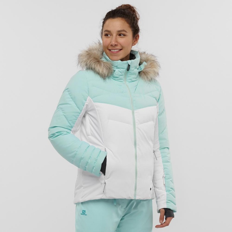 Salomon Warm Ambition Jacket W Ski Jackets White | AJQO-80156