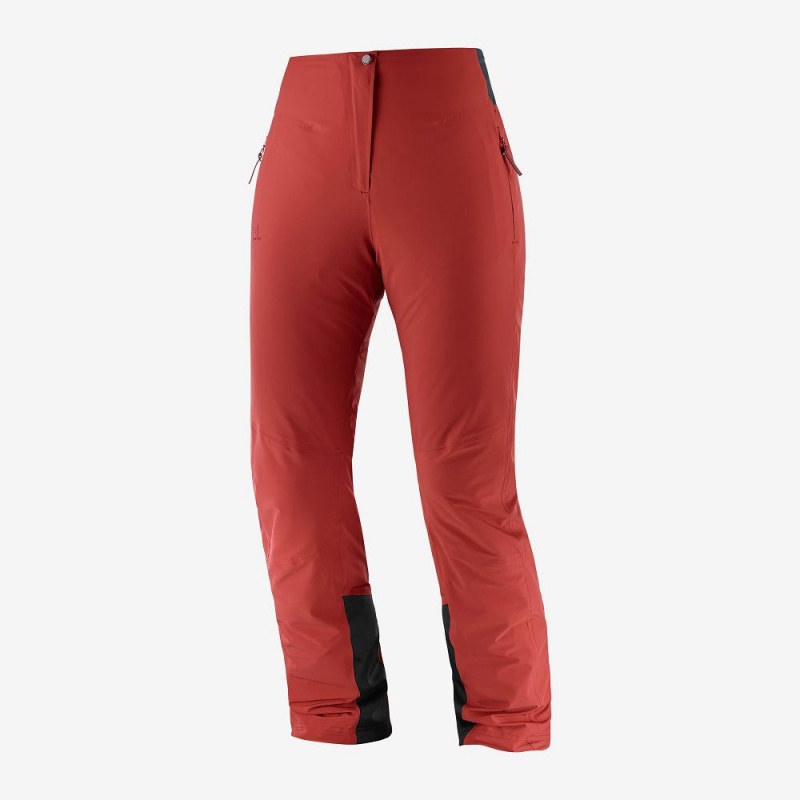 Salomon Warm Ambition W Pants Red | AILG-83065