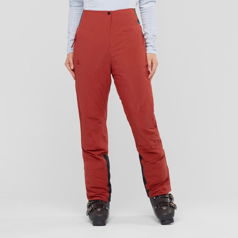 Salomon Warm Ambition W Pants Red | AILG-83065