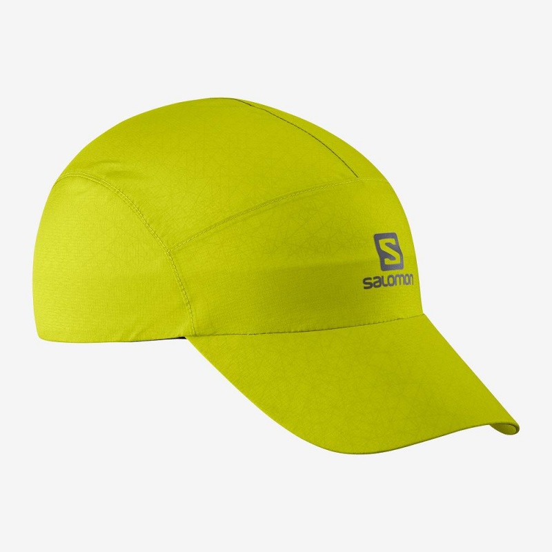 Salomon Waterproof Cap Caps Yellow | KFBI-67124