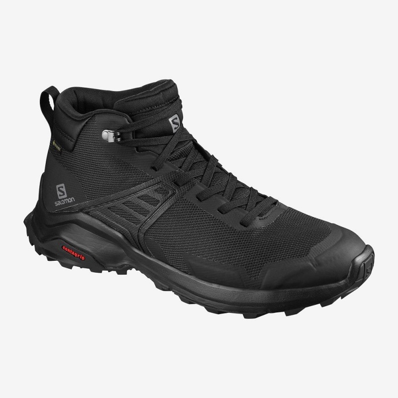 Salomon X Raise Mid Gore-Tex Walking Boots Black | HZRL-53482