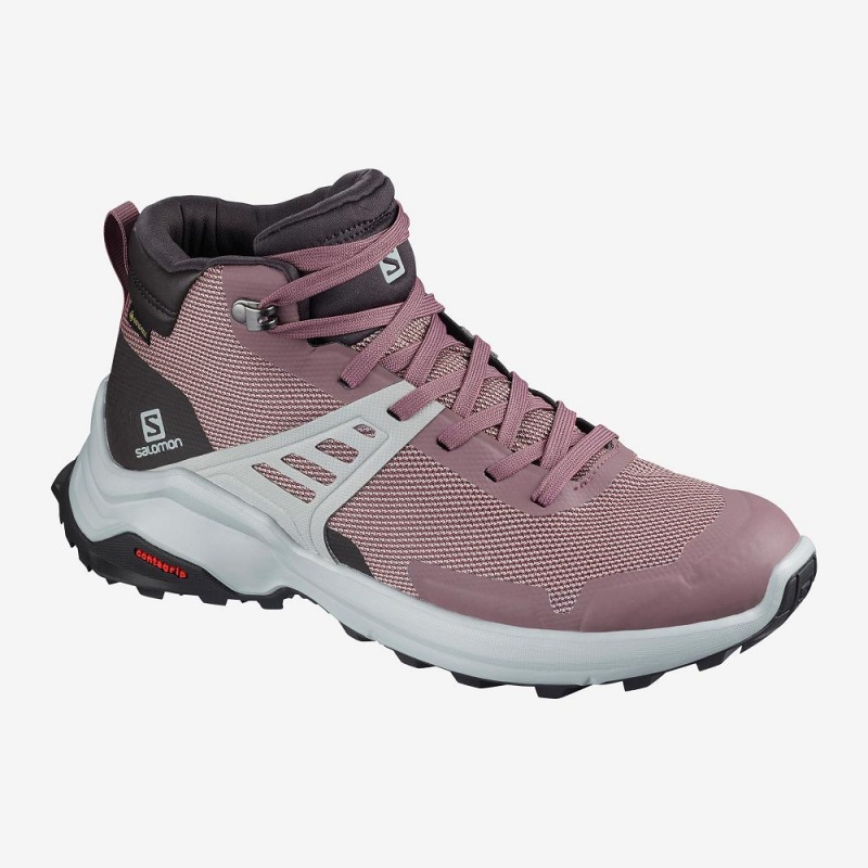 Salomon X Raise Mid Gore-Tex Walking Boots Pink | EBKT-85642