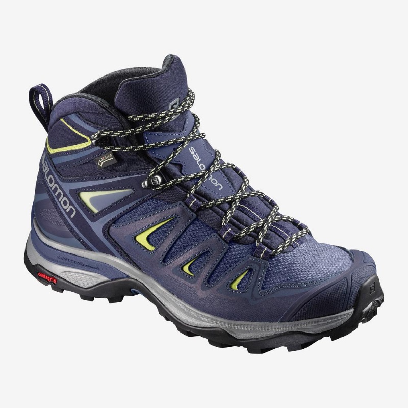 Salomon X Ultra 3 Wide Mid Gore-Tex Walking Boots Blue | YAIM-03169