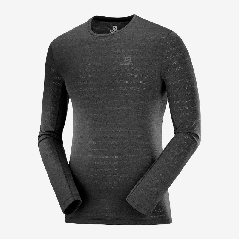 Salomon Xa Ls Tee M Tops Black | ISZE-60327