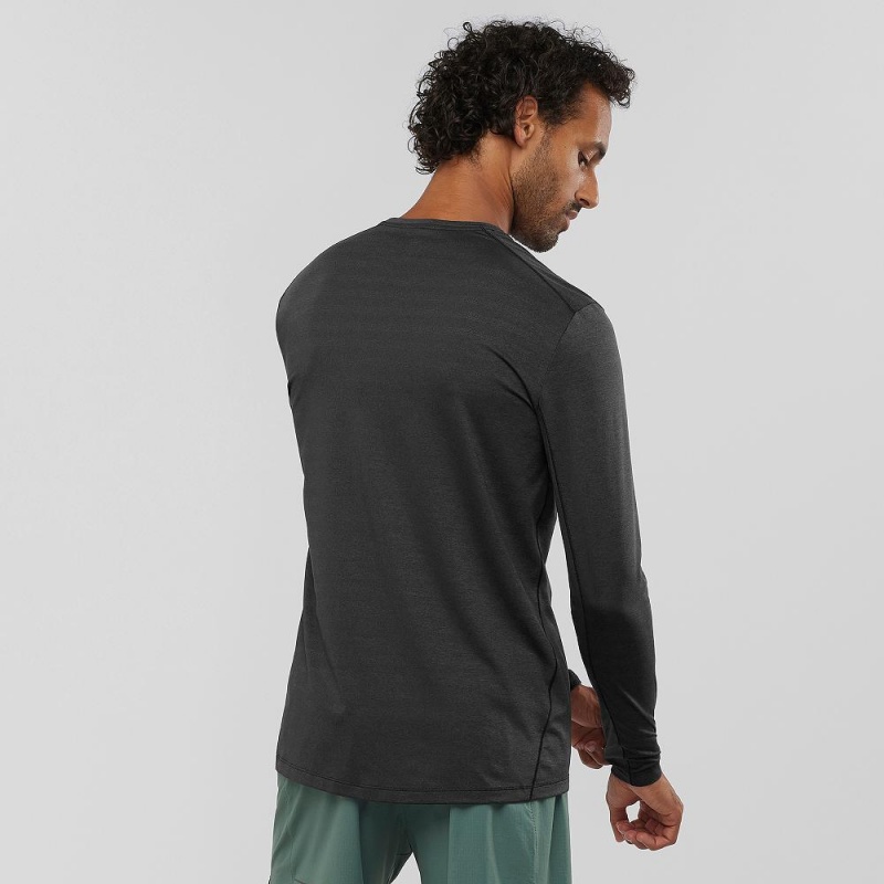 Salomon Xa Ls Tee M Tops Black | ISZE-60327