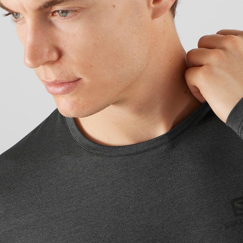 Salomon Xa Ls Tee M Tops Black | ISZE-60327