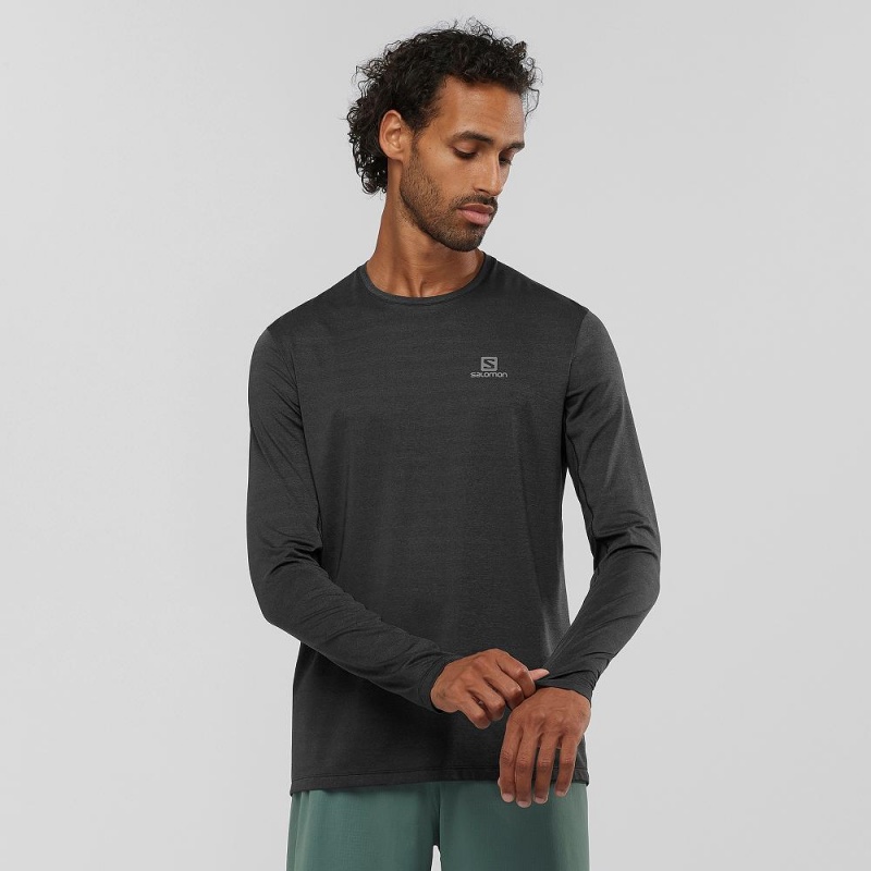 Salomon Xa Ls Tee M Tops Black | ISZE-60327