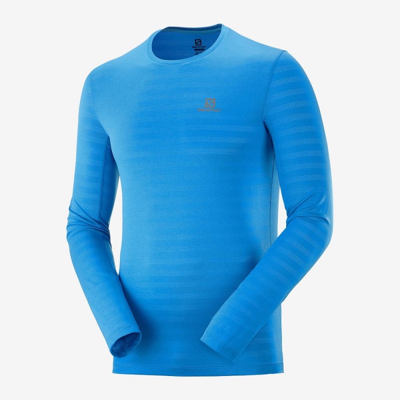 Salomon Xa Ls Tee M Tops Blue | DBJW-93508