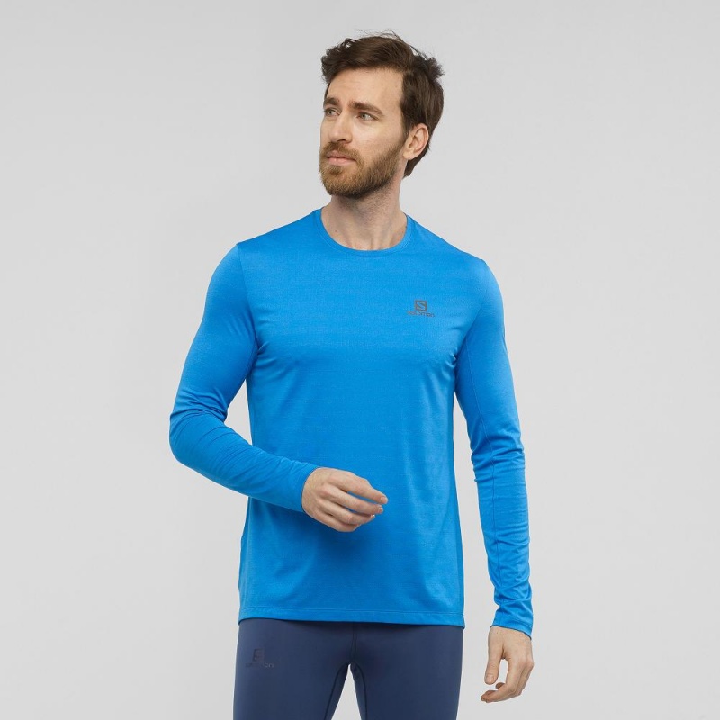 Salomon Xa Ls Tee M Tops Blue | DBJW-93508