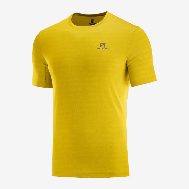 Salomon Xa Tee M Tops Yellow | PVKL-36270