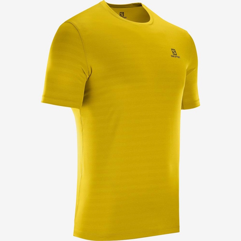 Salomon Xa Tee M Tops Yellow | PVKL-36270