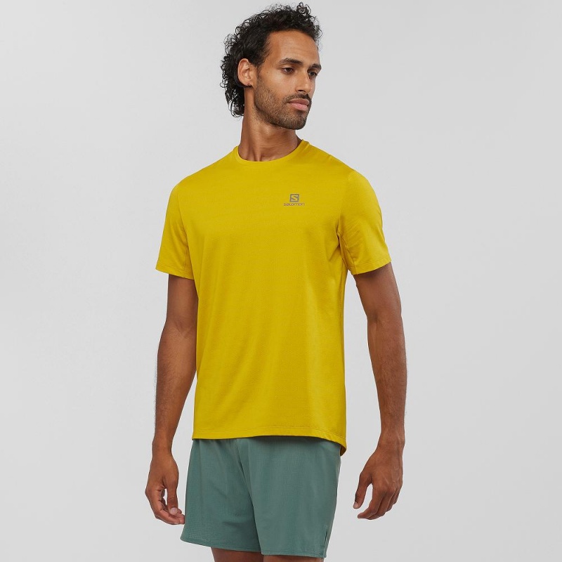 Salomon Xa Tee M Tops Yellow | PVKL-36270